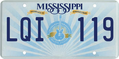 MS license plate LQI119