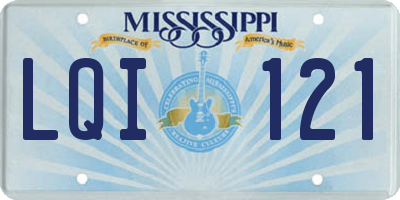 MS license plate LQI121