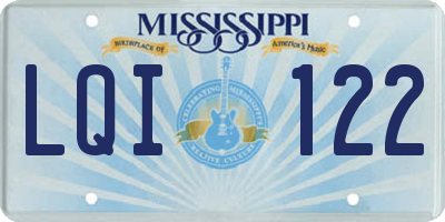 MS license plate LQI122