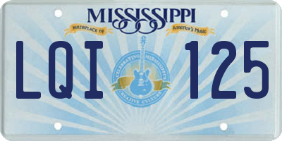 MS license plate LQI125