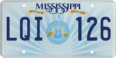 MS license plate LQI126