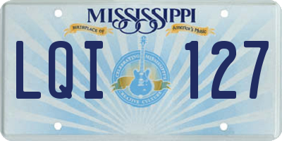 MS license plate LQI127