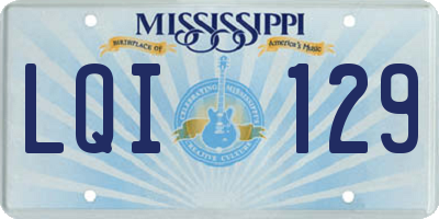 MS license plate LQI129