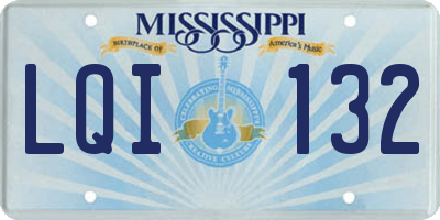 MS license plate LQI132