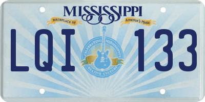 MS license plate LQI133