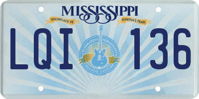 MS license plate LQI136
