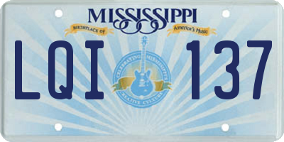 MS license plate LQI137