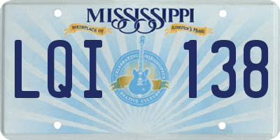 MS license plate LQI138