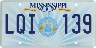 MS license plate LQI139