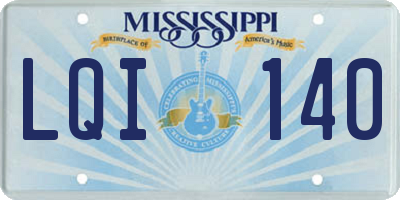 MS license plate LQI140