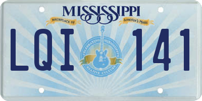 MS license plate LQI141