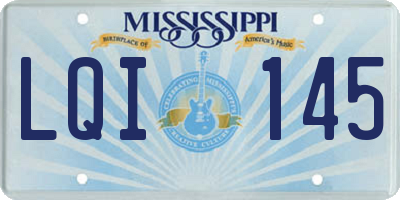 MS license plate LQI145