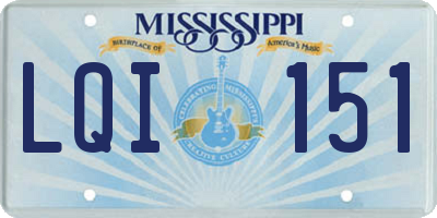 MS license plate LQI151