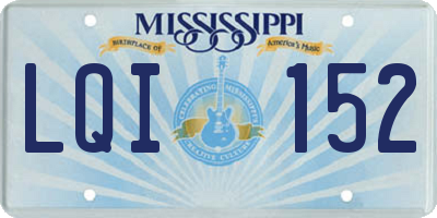 MS license plate LQI152