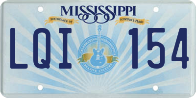 MS license plate LQI154