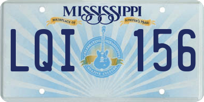 MS license plate LQI156