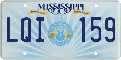 MS license plate LQI159