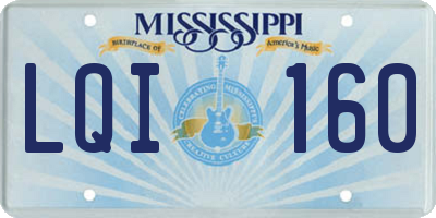 MS license plate LQI160