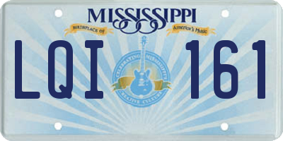 MS license plate LQI161