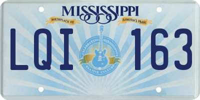 MS license plate LQI163