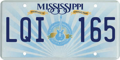 MS license plate LQI165