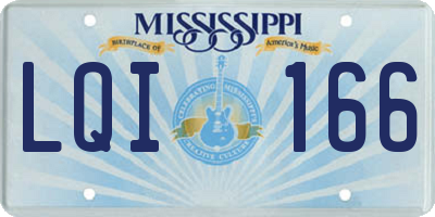 MS license plate LQI166