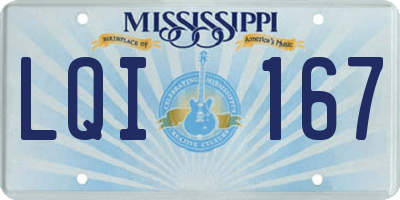 MS license plate LQI167
