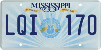 MS license plate LQI170