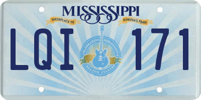 MS license plate LQI171