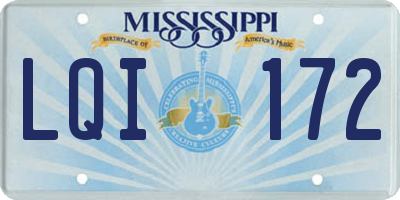 MS license plate LQI172