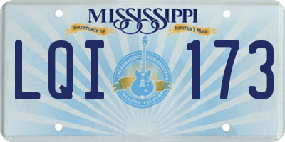 MS license plate LQI173