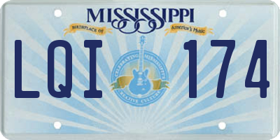 MS license plate LQI174