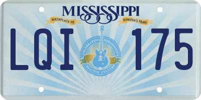 MS license plate LQI175