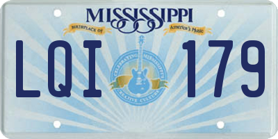 MS license plate LQI179