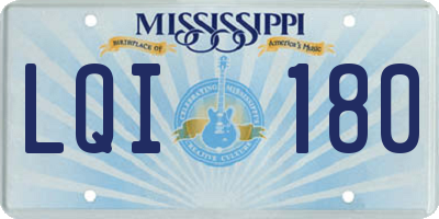 MS license plate LQI180