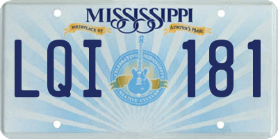 MS license plate LQI181