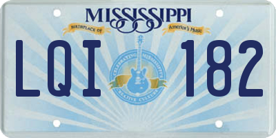 MS license plate LQI182