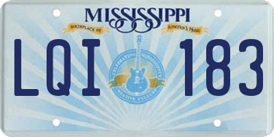 MS license plate LQI183