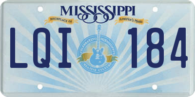 MS license plate LQI184