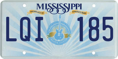 MS license plate LQI185