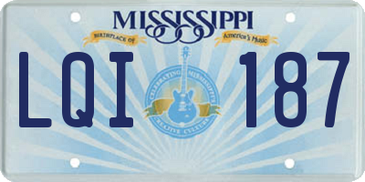 MS license plate LQI187