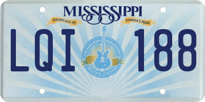 MS license plate LQI188