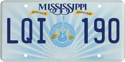 MS license plate LQI190