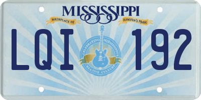 MS license plate LQI192