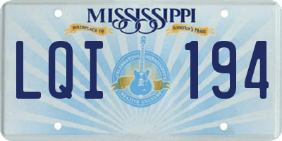 MS license plate LQI194