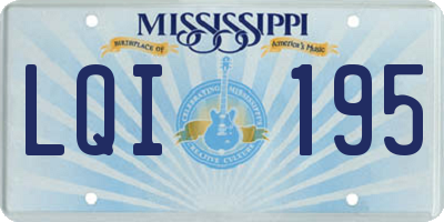 MS license plate LQI195