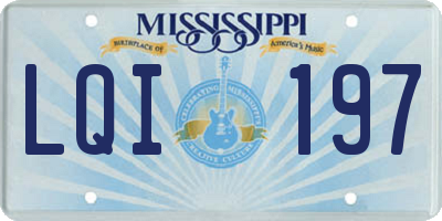 MS license plate LQI197