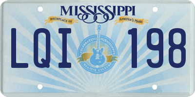 MS license plate LQI198