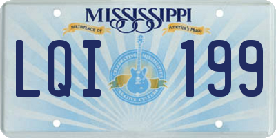 MS license plate LQI199