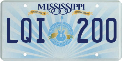 MS license plate LQI200